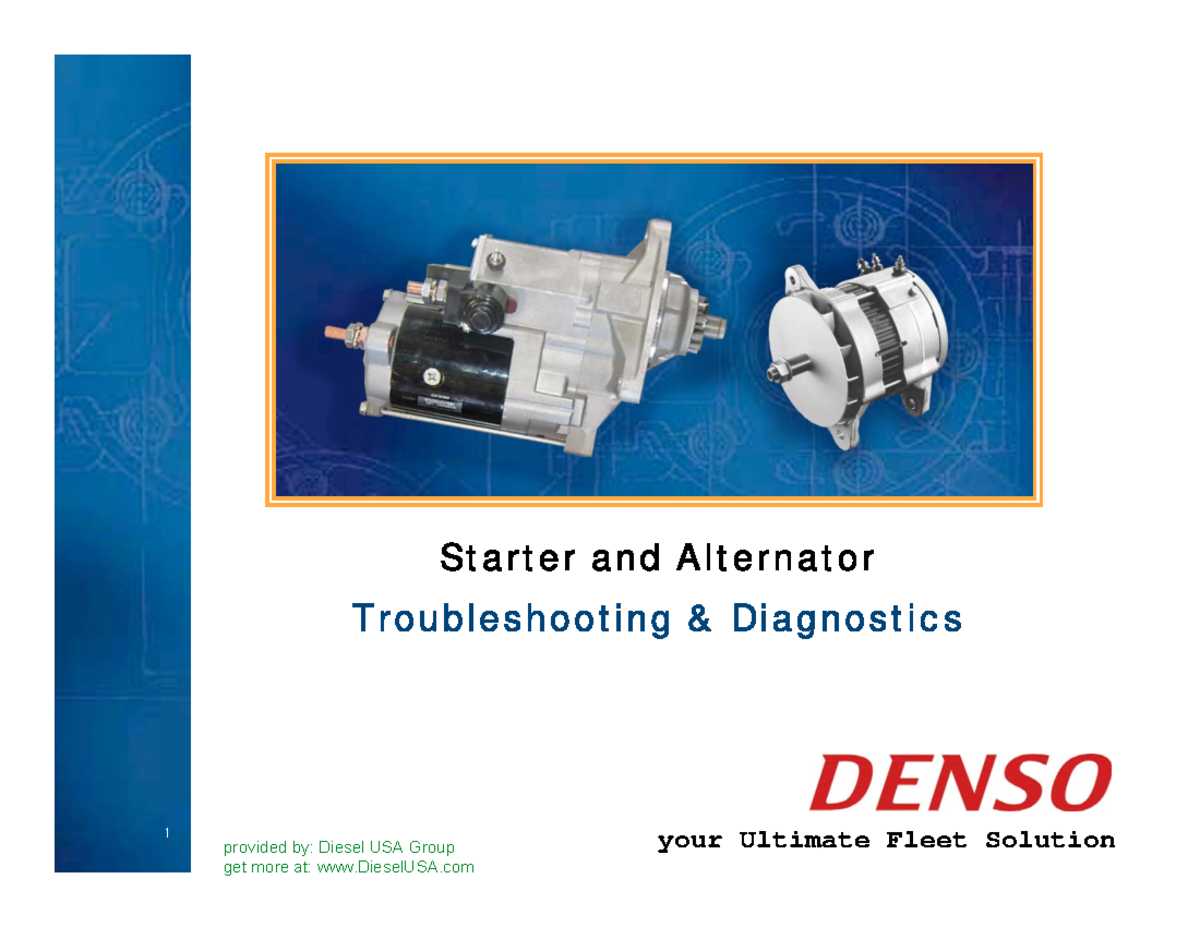 Chuong 4 Denso Starter Alternator Troubleshooting 1 your Ultimate