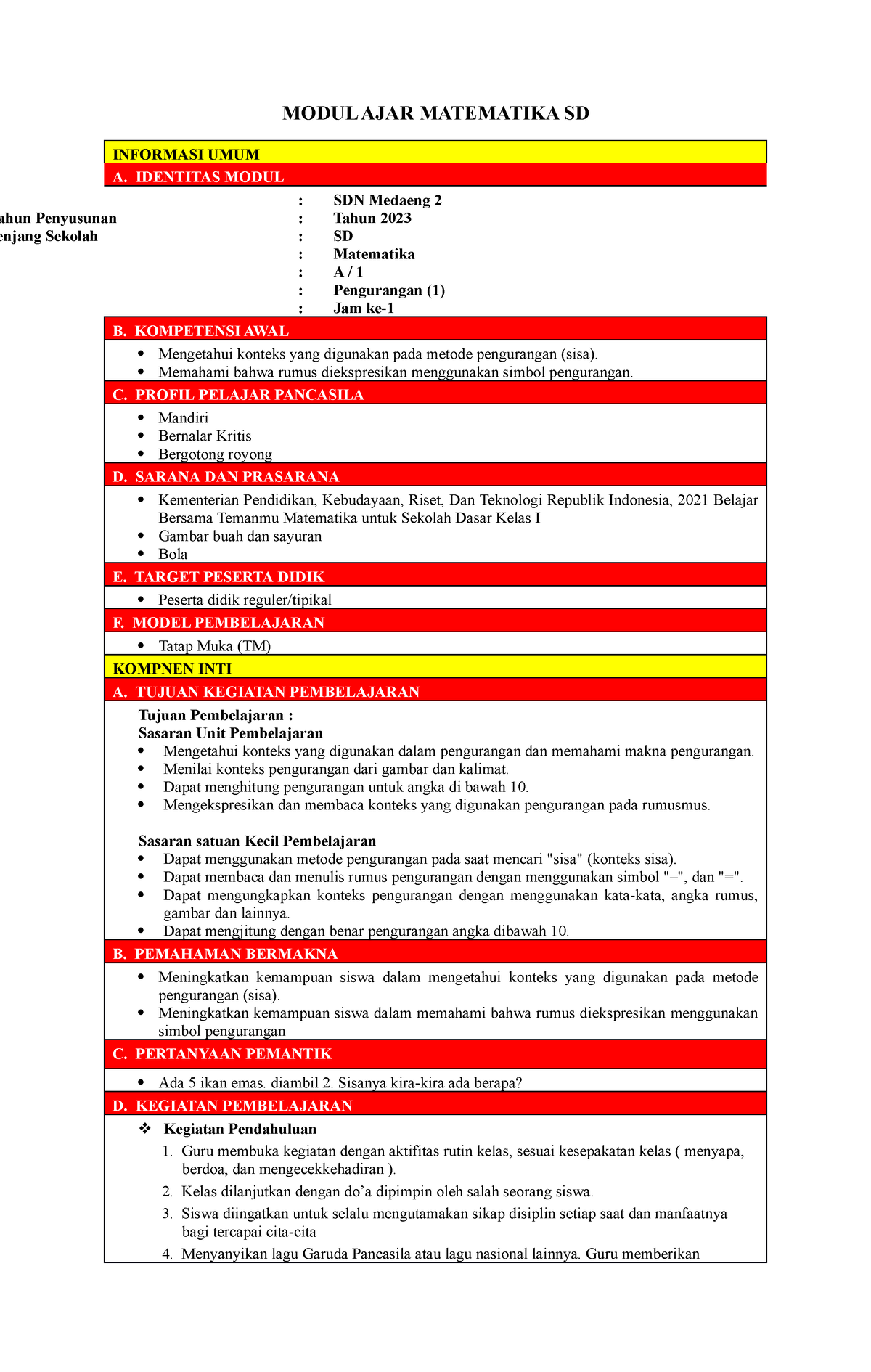 BAB 5 - MA Matematika Kls 1 - MODUL AJAR MATEMATIKA SD INFORMASI UMUM A ...