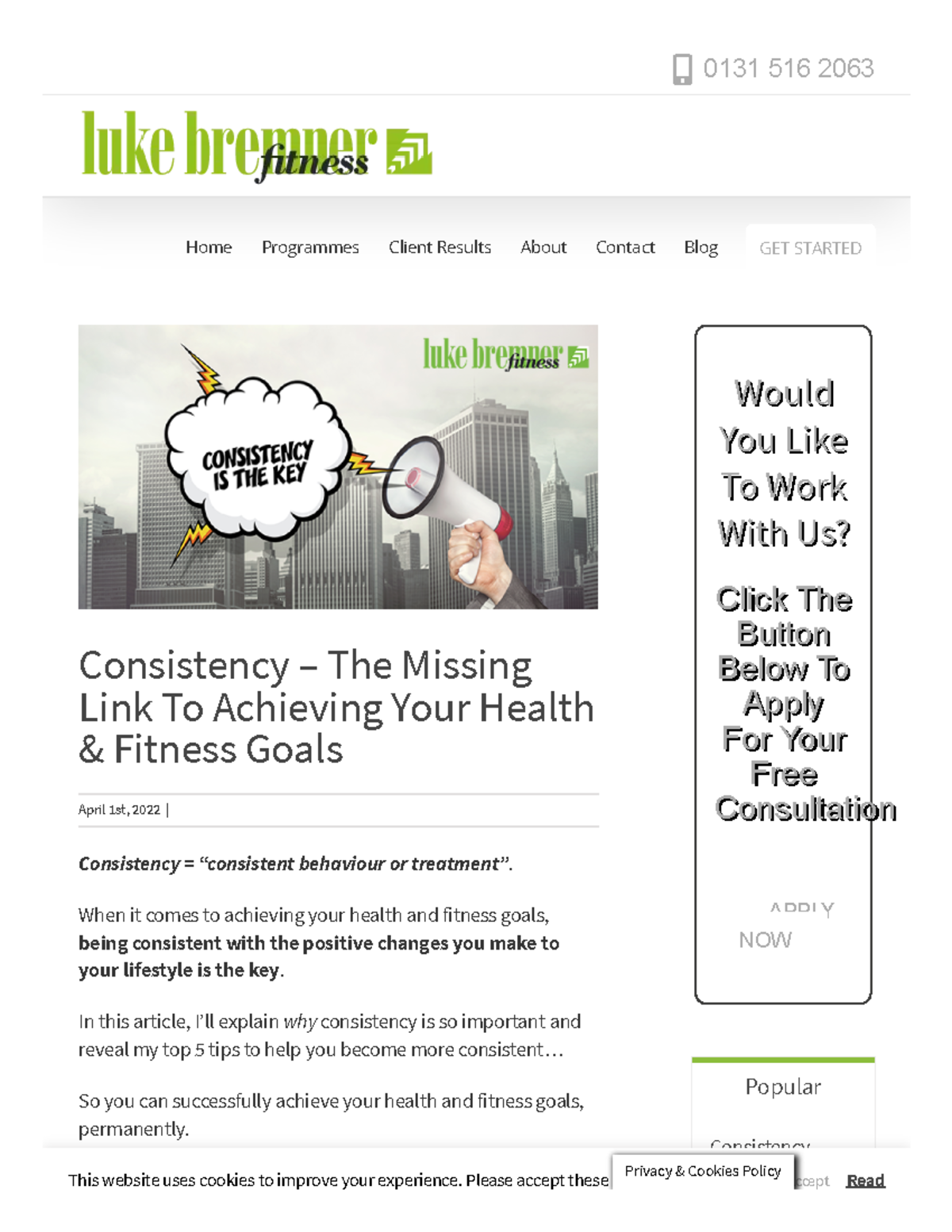 The Power Of Consistency Luke Bremner Fitness Consistency The