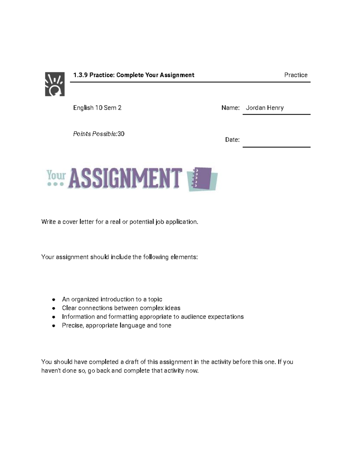 3.3.9 practice written assignment english 10