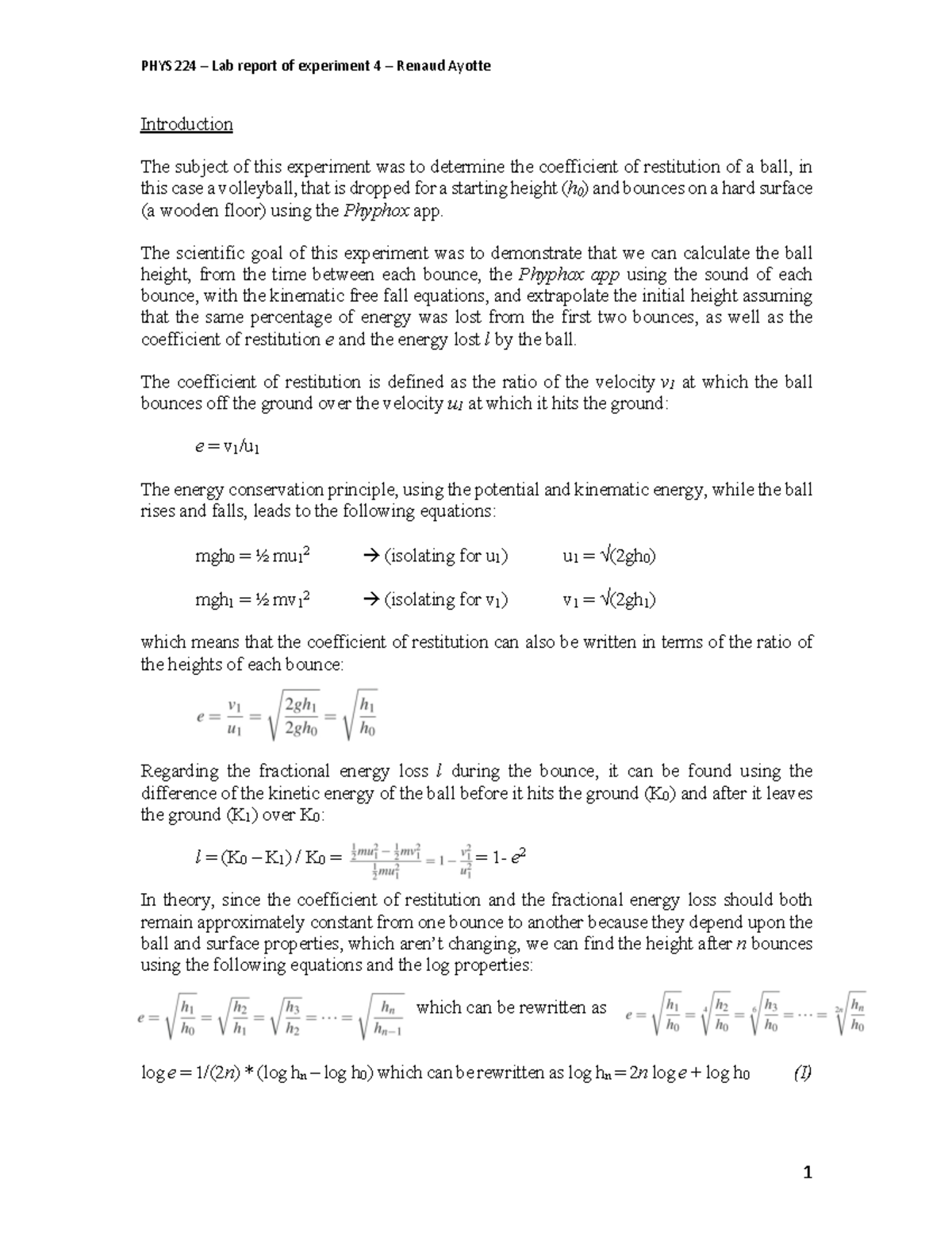 lab report physics matriculation semester 1 experiment 4