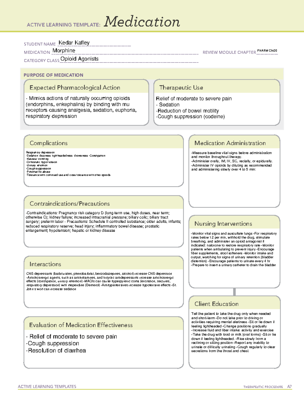 Med Templete Morphine - ####### ACTIVE LEARNING TEMPLATES THERAPEUTIC ...