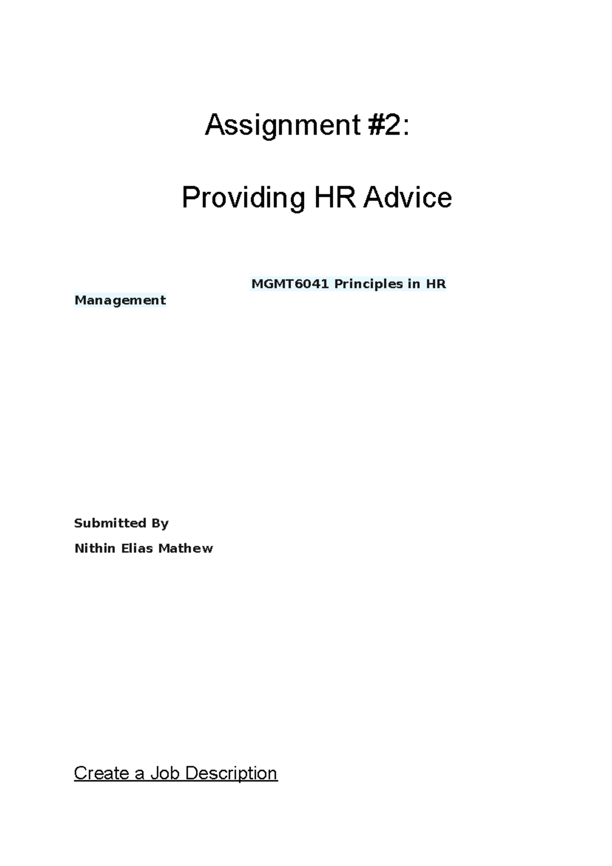 Providing HR Advice - The Label Machine Operator - Assignment #2 ...