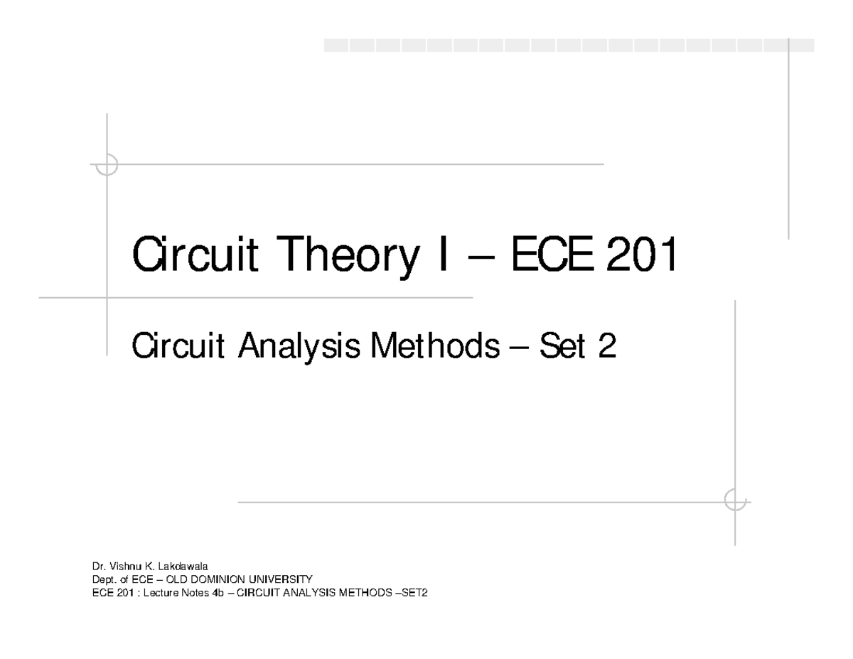 Chapter 4b - Lecture Notes - Circuit Theory I – ECE 201 Circuit ...