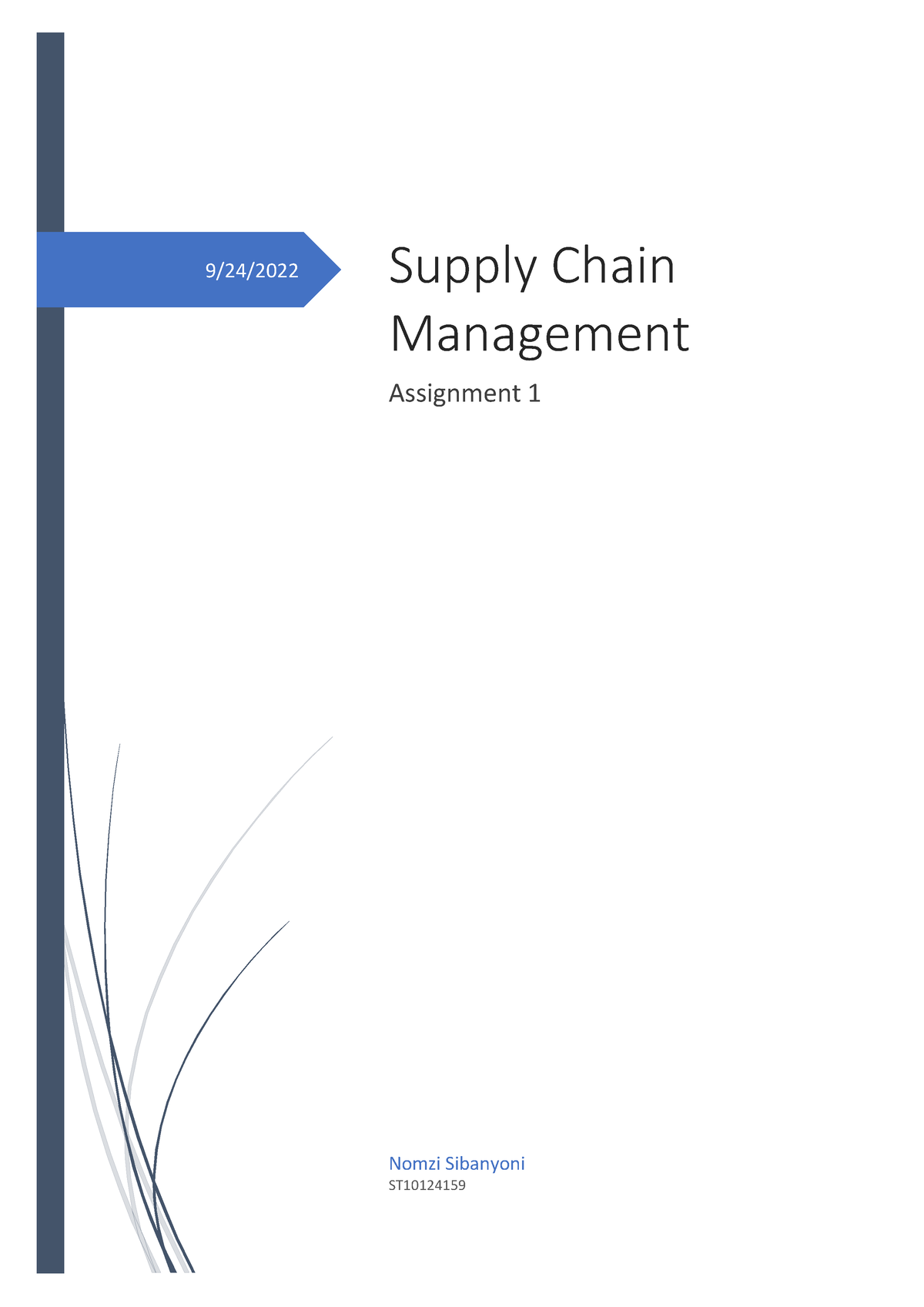 supply chain management assignment topics