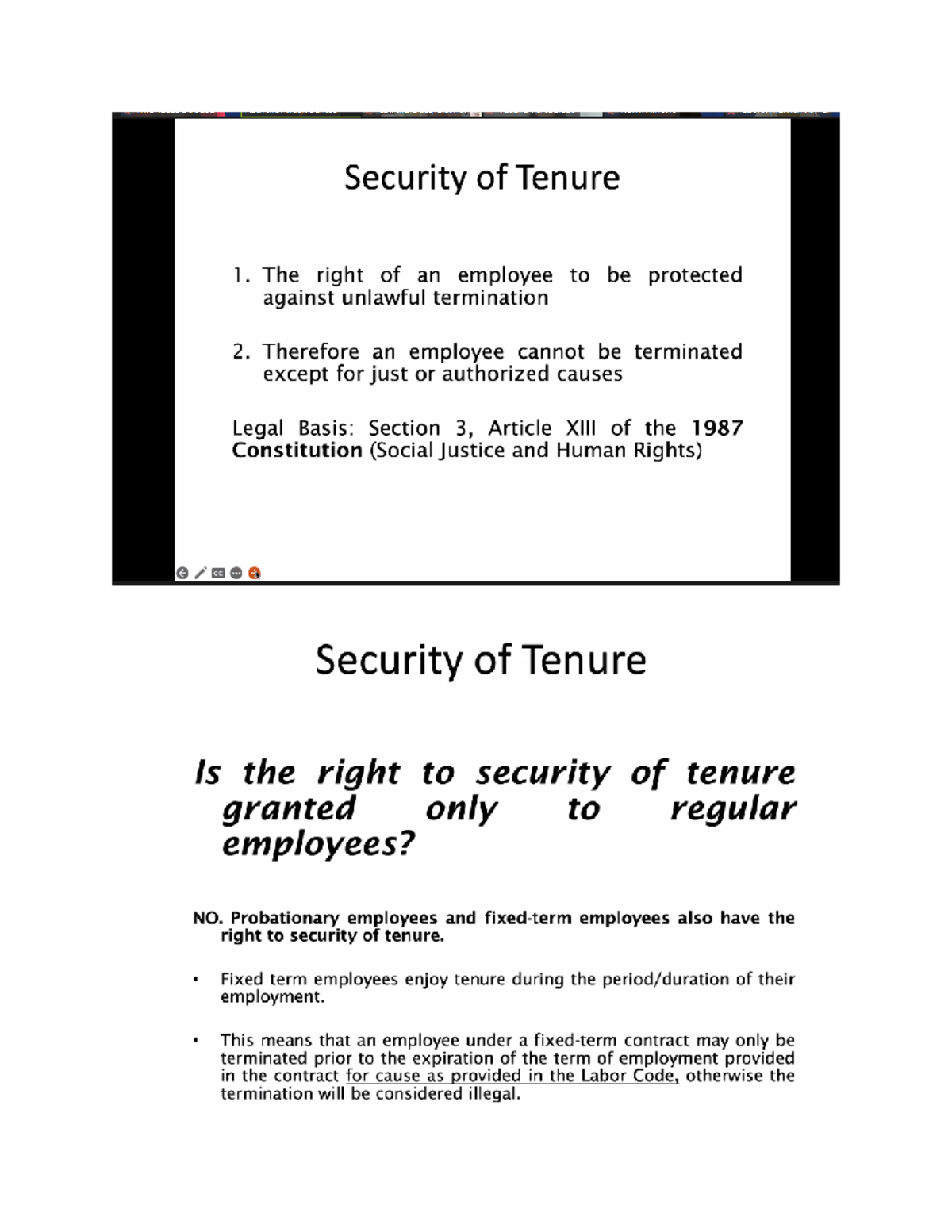 Security of Tenure none General Law Studocu