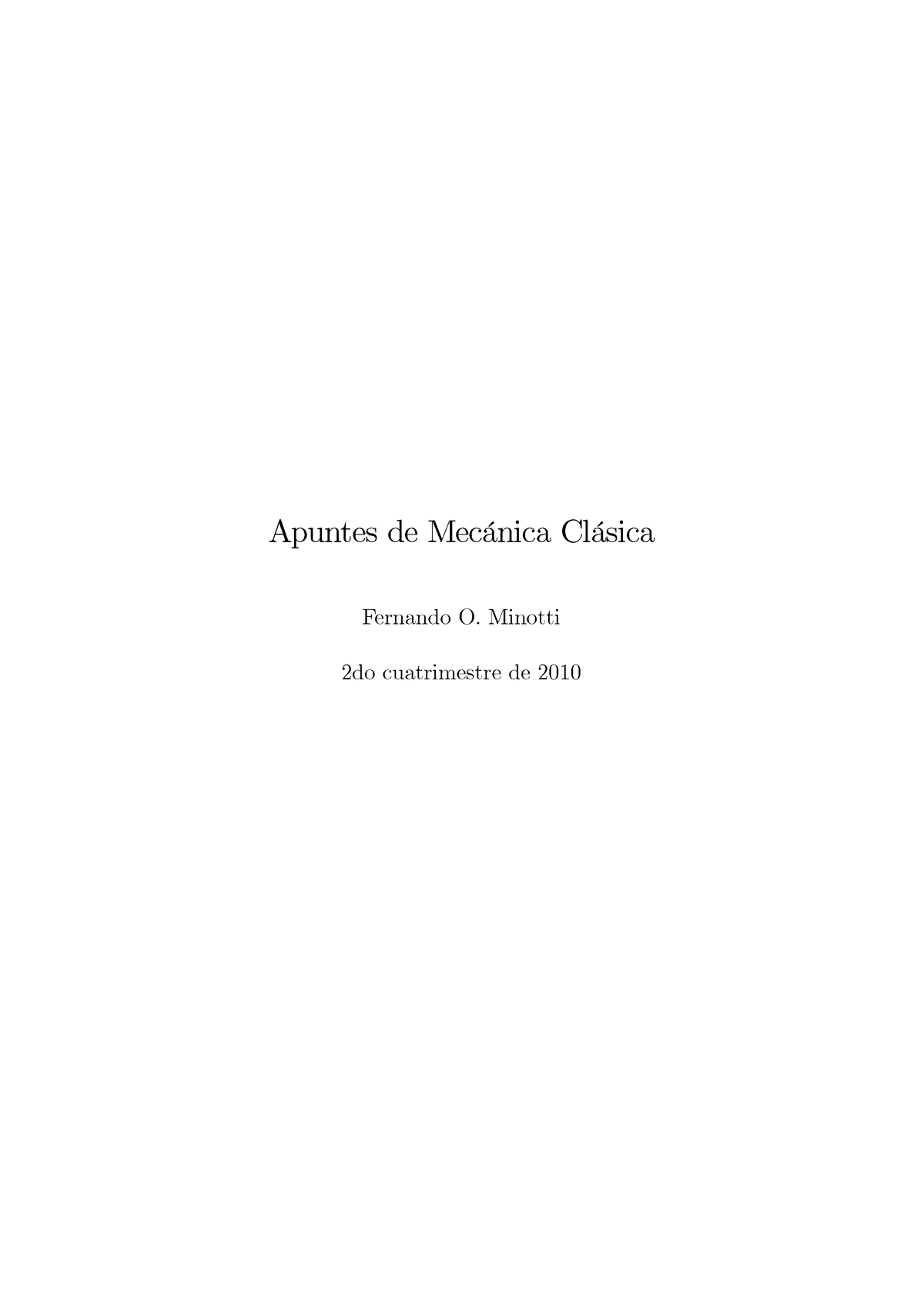 Apuntes De Mecanica Clasica Fernando Minotti - Apuntes De Mec·nica Cl ...