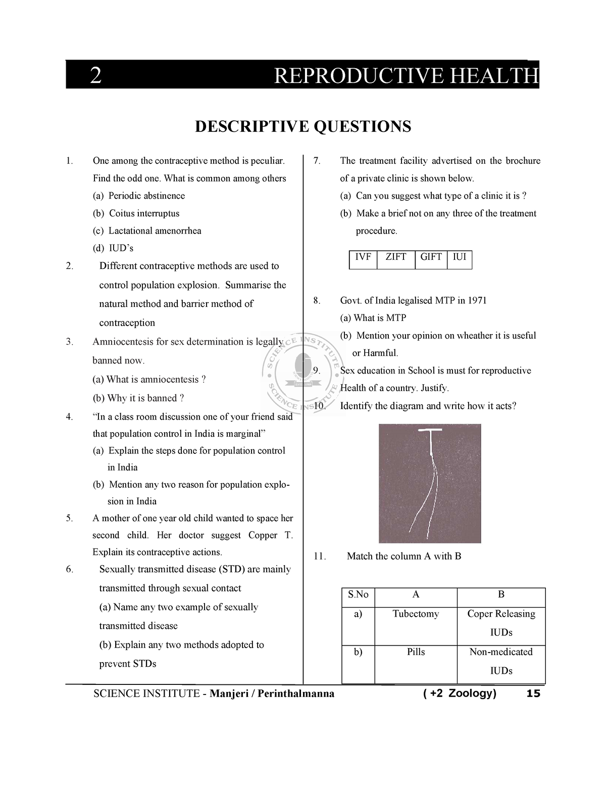 case study questions class 12 biology reproductive health