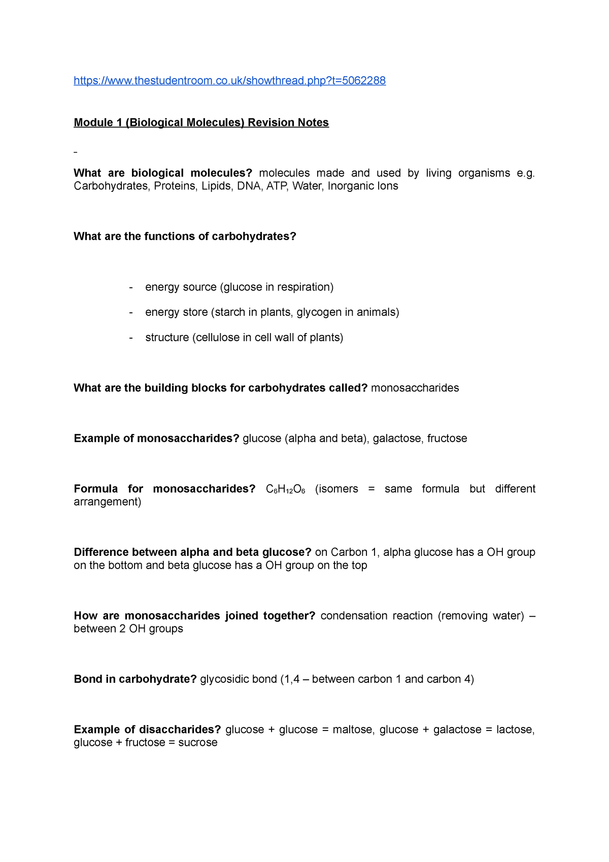 AQA A Level Biology Complete Revision - Thestudentroom.co/showthread ...