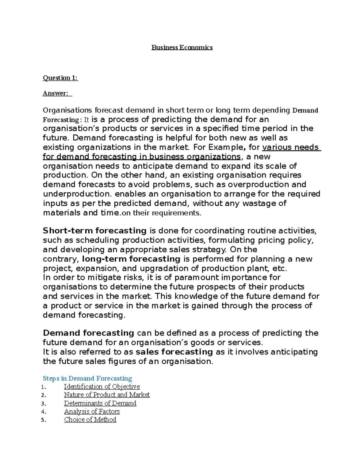 Security In-charge., Security Manager, - Business Economics Question 1 ...