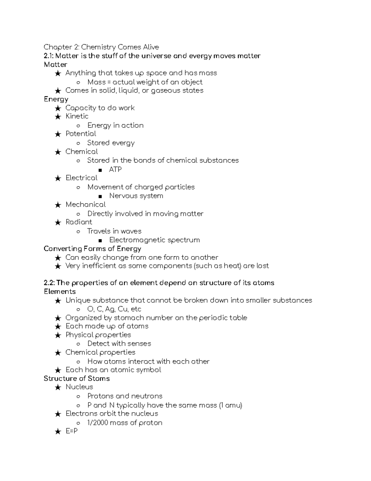 Chapter 2- Chemistry - Studocu