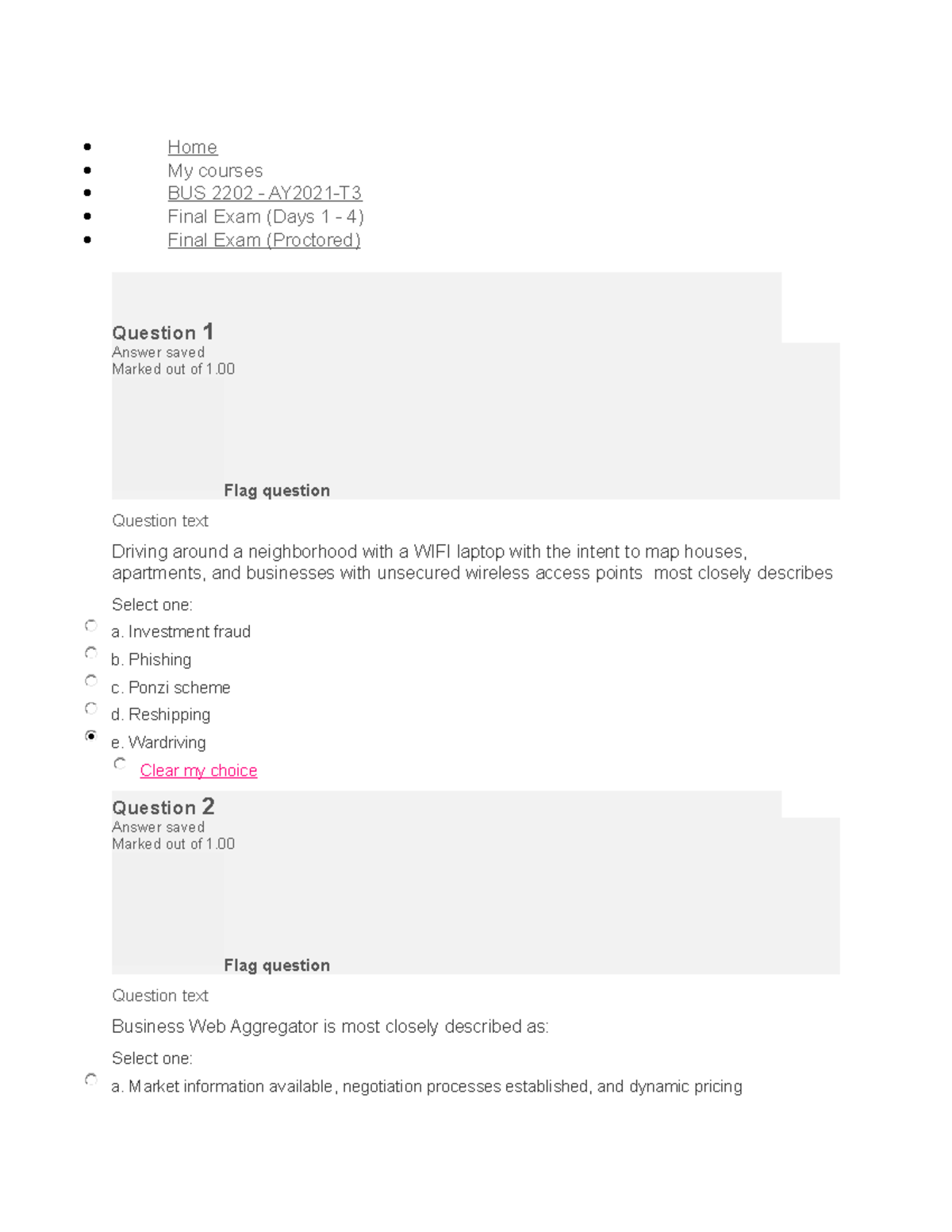 BUS final exam 2021 - Home My courses BUS 2202 - AY2021-T Final Exam ...