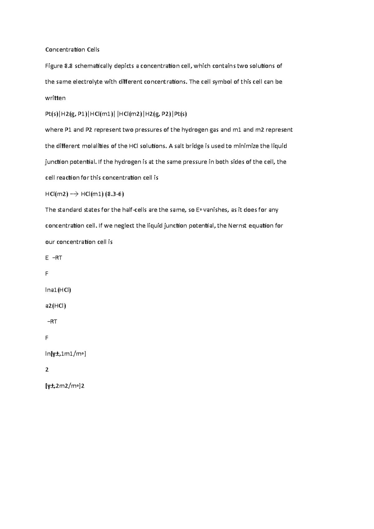 Concentration Cells - Concentration Cells Figure 8 schematically ...