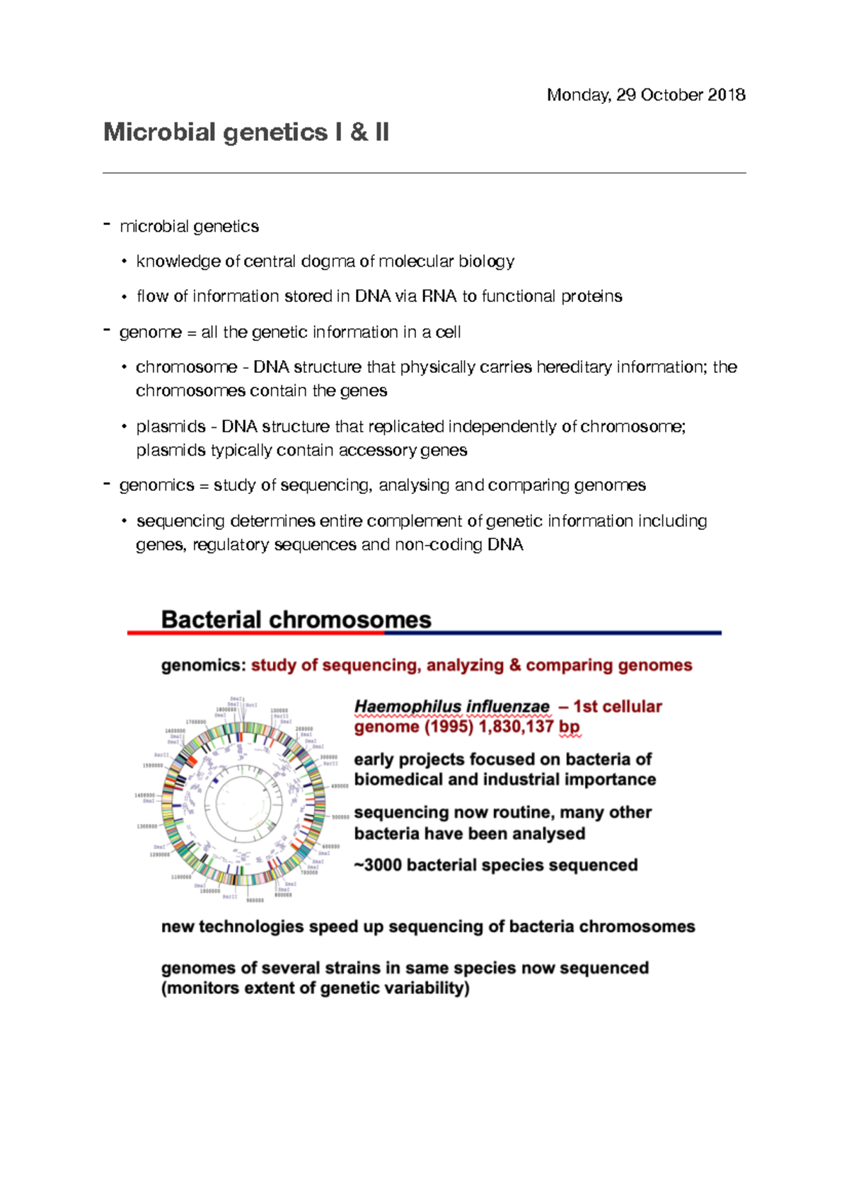 Lecture 6 microbial genetics - Microbial genetics I & II - microbial ...