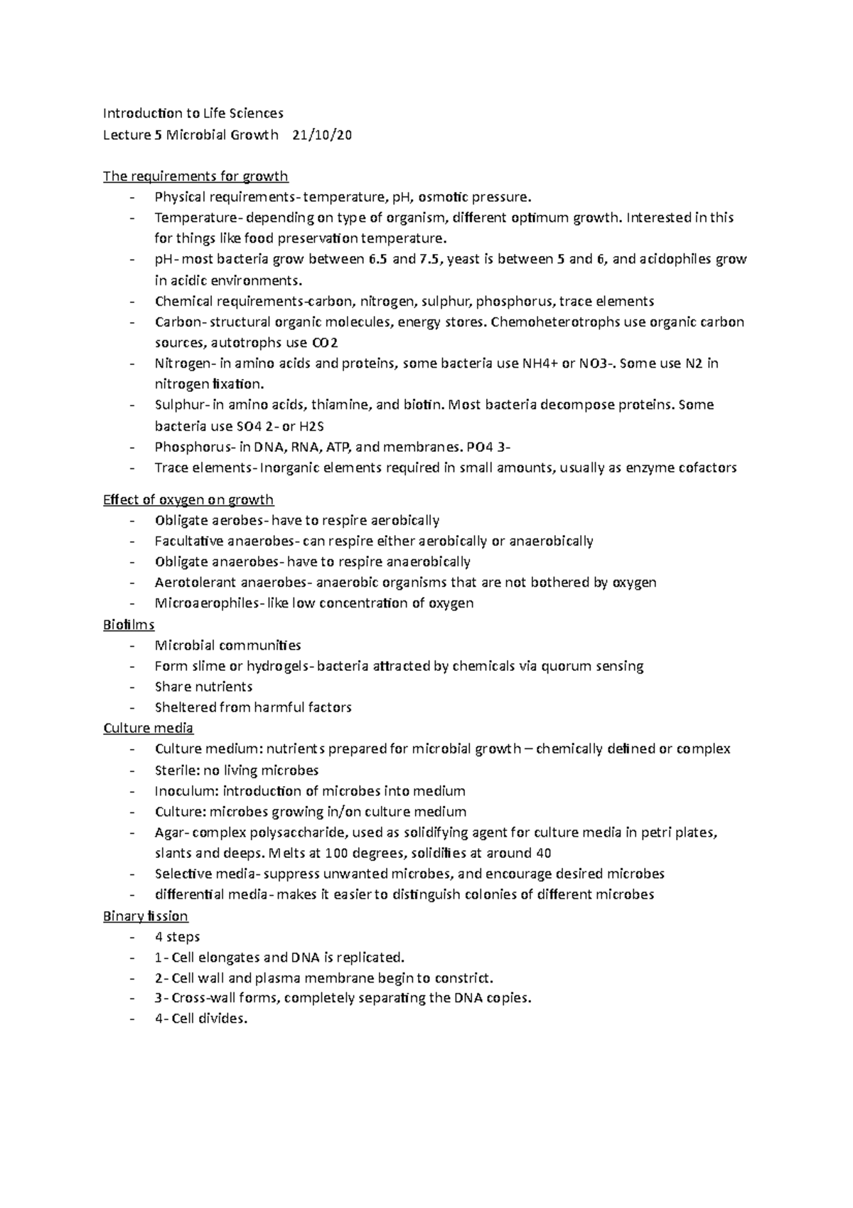 Microbial Growth - Temperature- depending on type of organism ...