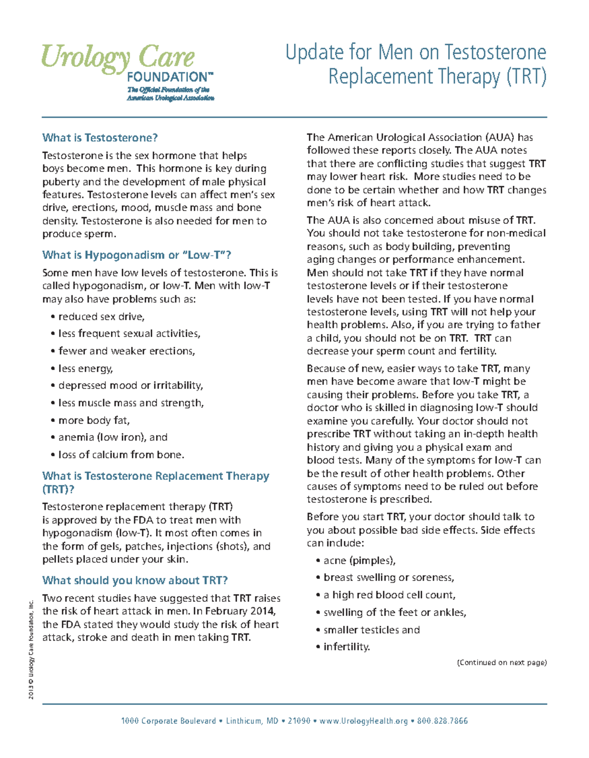Update for Men on Testosterone Replacement Therapy TRT - What is ...