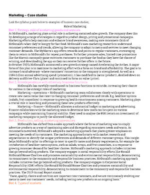 Brief Overview of Operations Strategies - • performance objectives ...