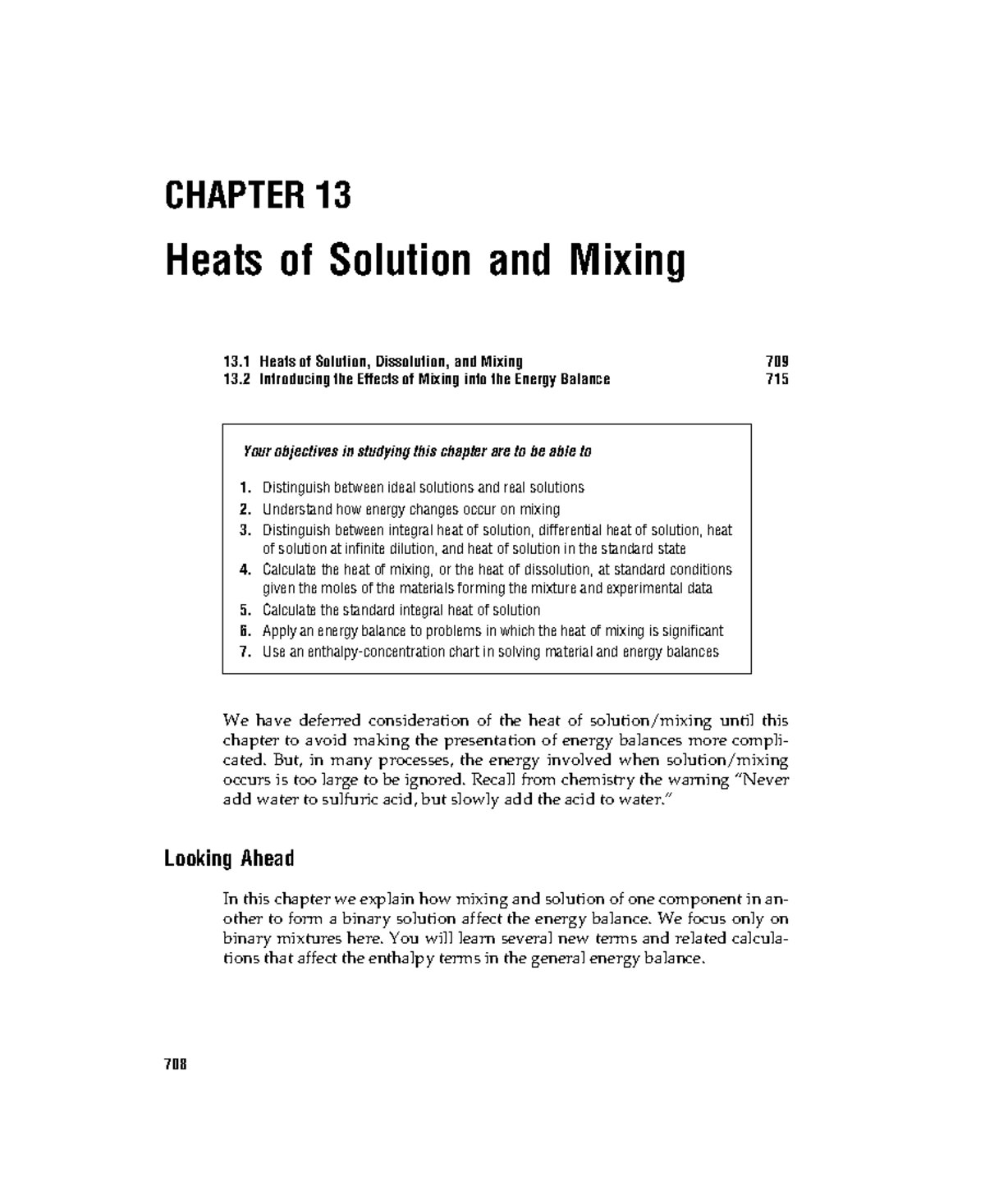 CH13 708 CHAPTER 13 Heats of Solution and Mixing 13 Heats of Solution
