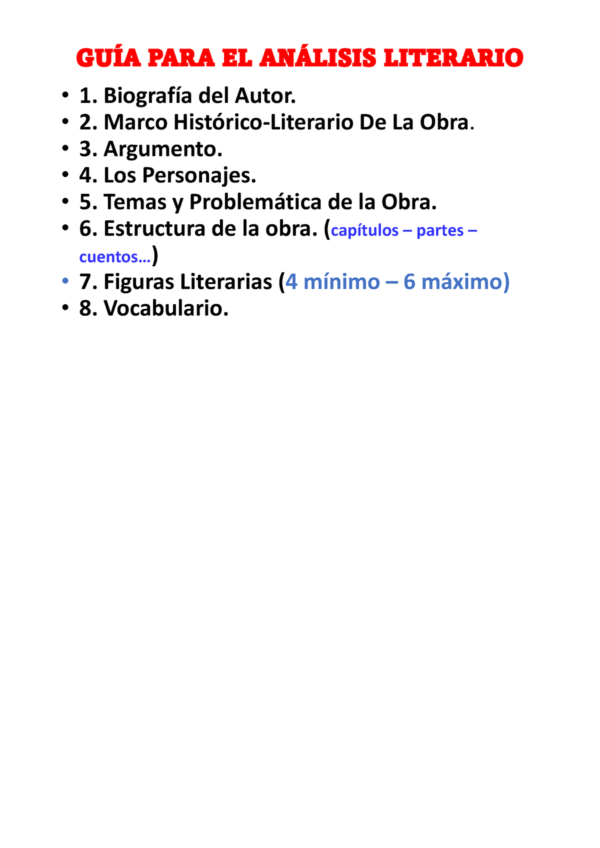 Guia Y Criterios Para El Analisis Literario GuÍa Para El AnÁlisis Literario Biografía Del 6610