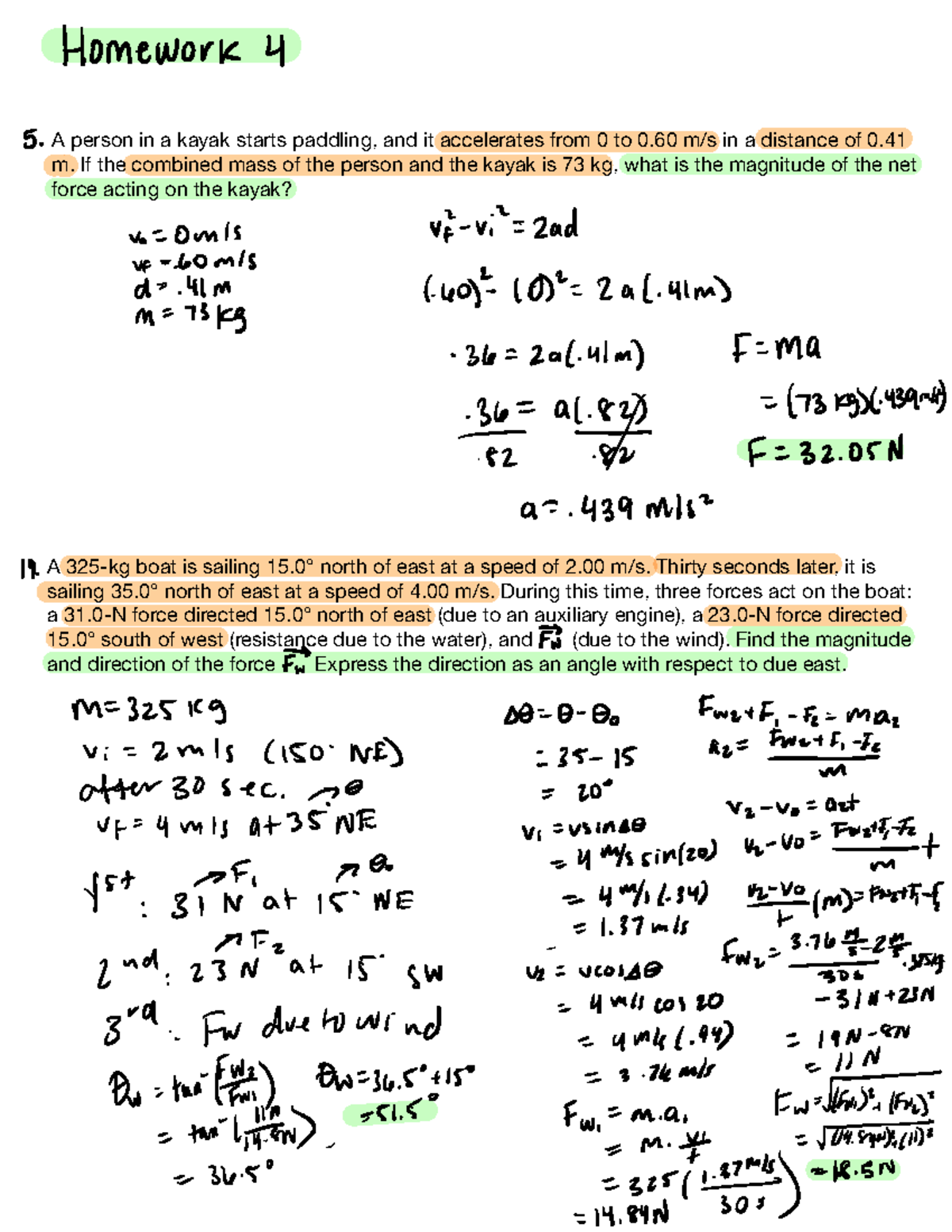 physics homework 4