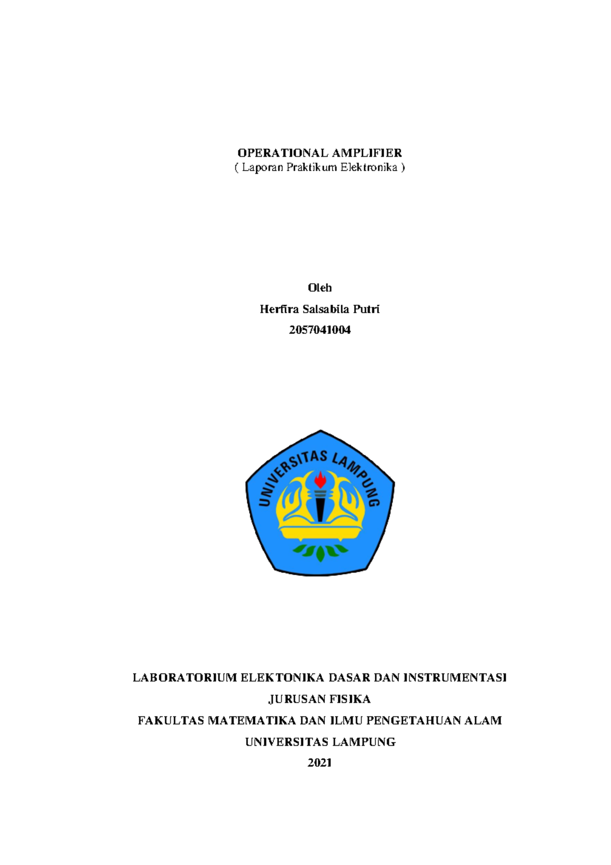 Laporan Operational Amplifier - OPERATIONAL AMPLIFIER ( Laporan ...