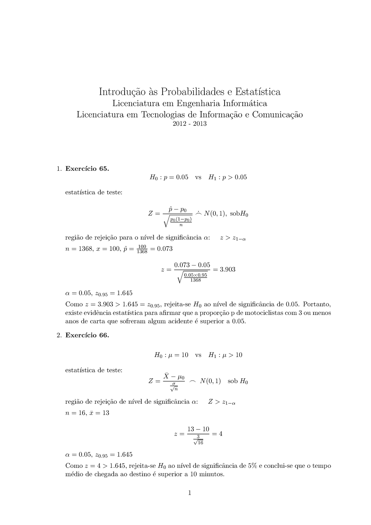 Exercicios Estatistica Resolvidos - Introdu¸ca˜o A`s Probabilidades E ...