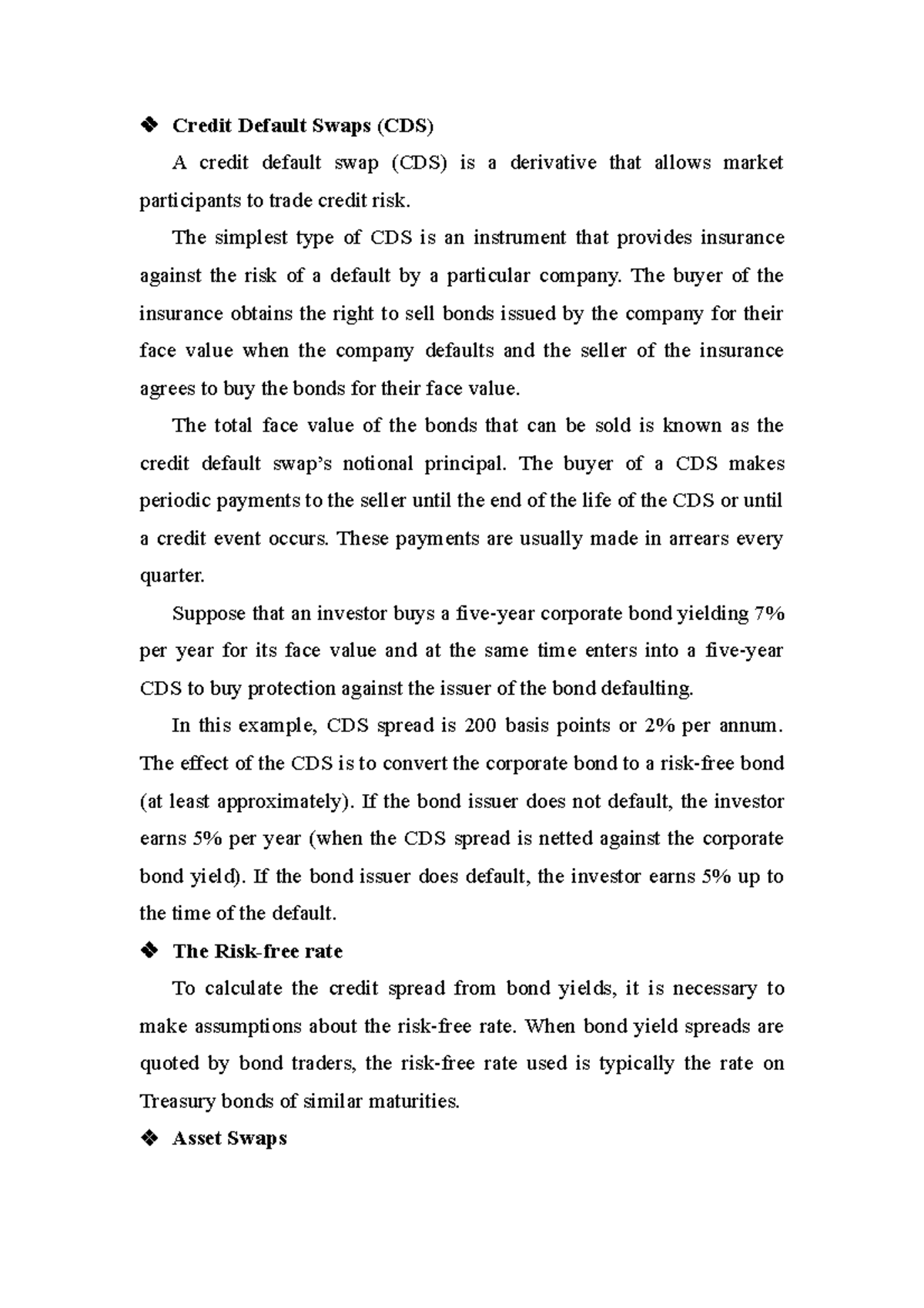CreditSpread credit spread Credit Default Swaps (CDS) A credit