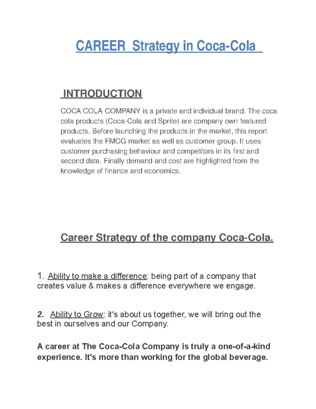 Exam 11 July Winter 2018, questions and answers CAREER Strategy in