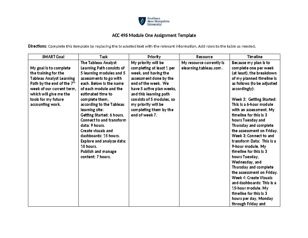 ACC 496 Module One Assignment Template - ACC 496 Module One Assignment ...