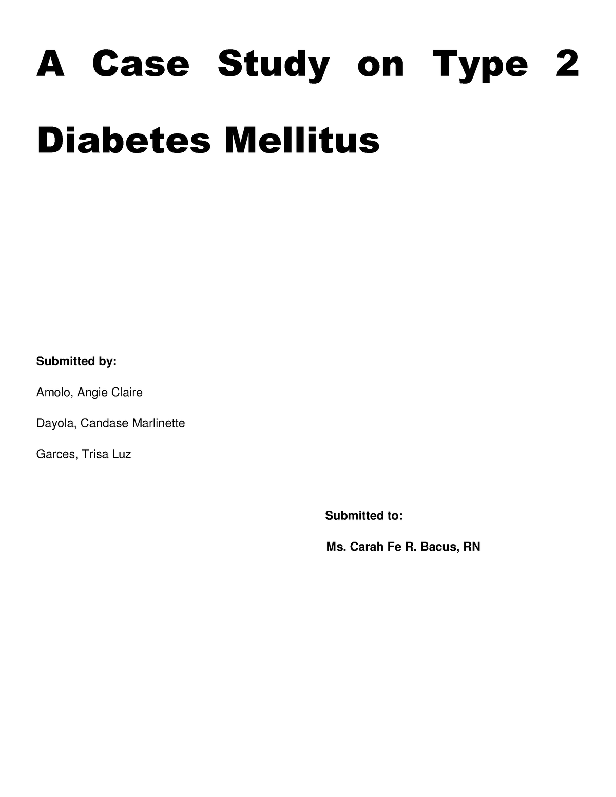 case study type 2 diabetes mellitus