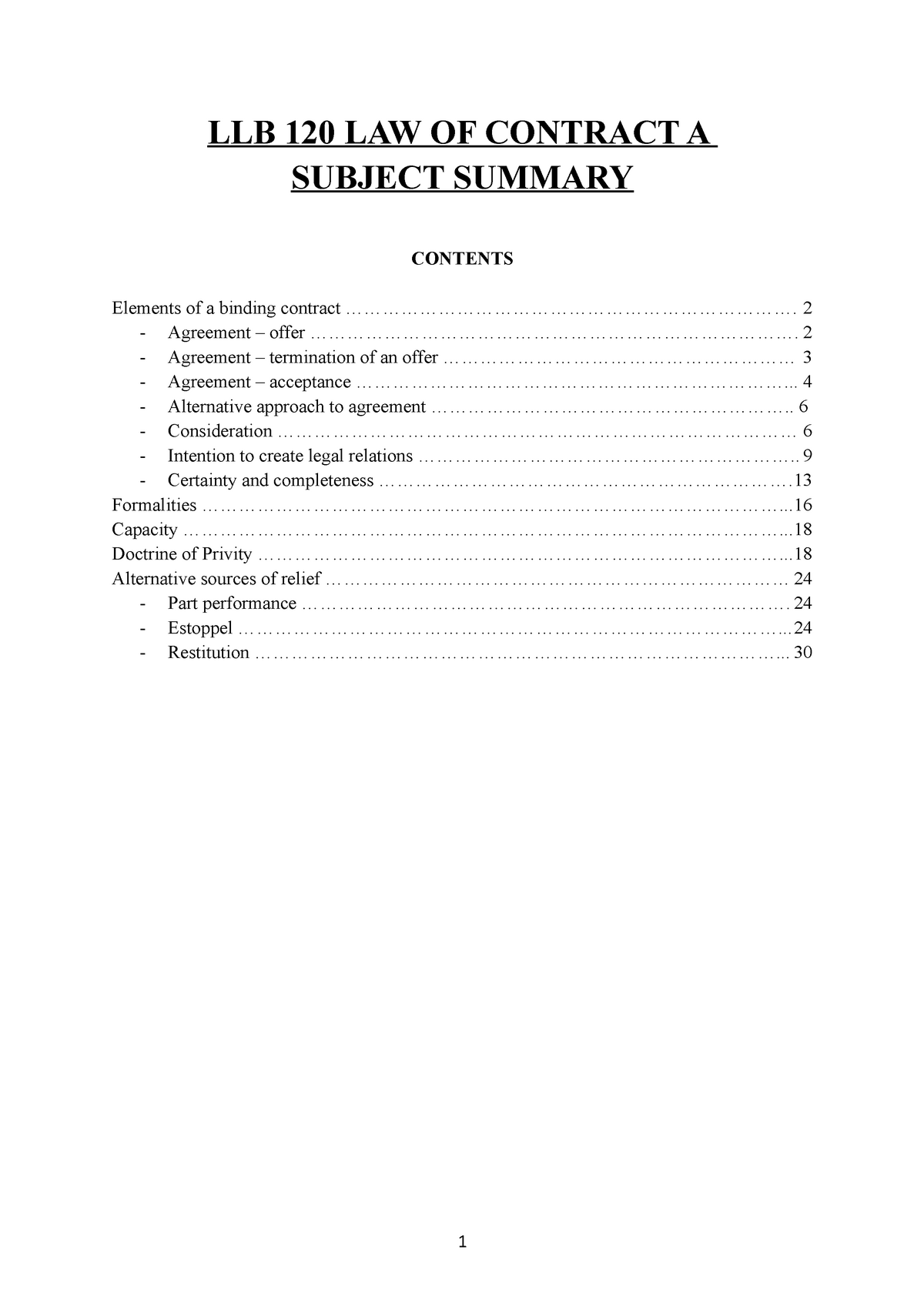 contract-notes-llb-120-law-of-contract-a-subject-summary-elements-of