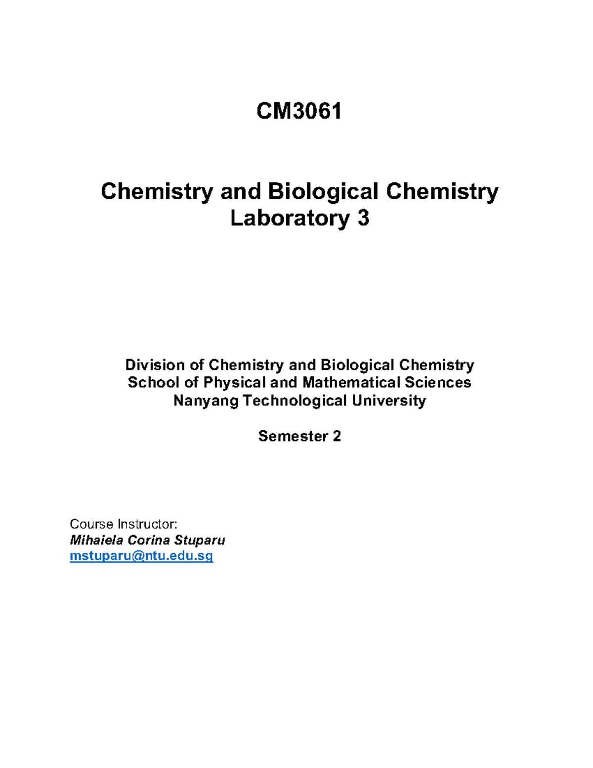 CM3061 Lab manual updated (05012022) CM Chemistry and Biological