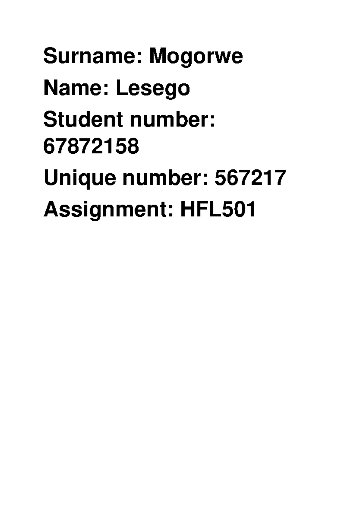 hfl1501 assignment 6