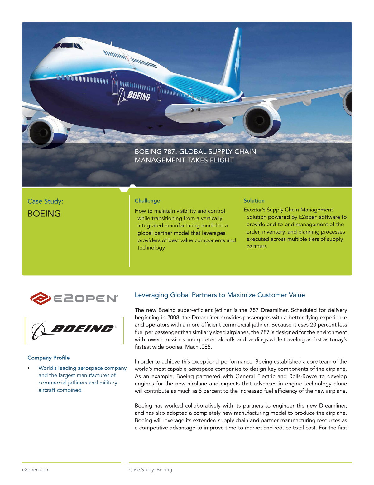 boeing 787 dreamliner case study summary