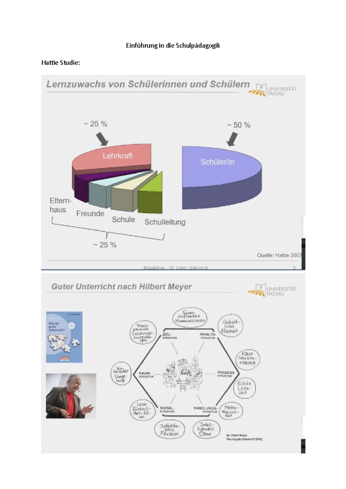 Hattie Studie - Vorlesung - Einführung In Die Schulpädagogik Hattie ...