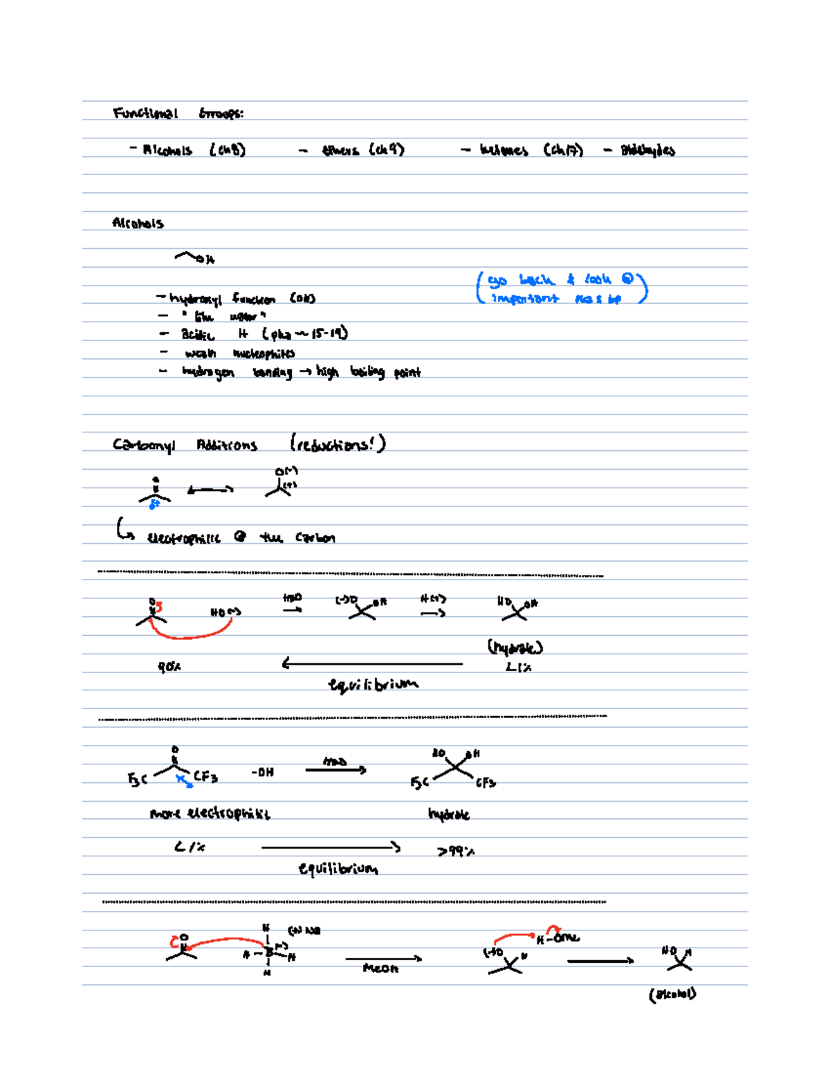 CH 336: Final review lecture - Functional Groups Alcohols Choo ethers ...