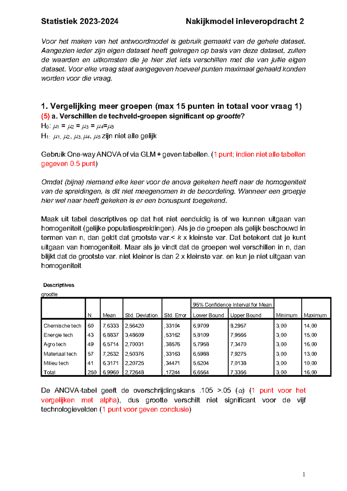 Nakijkmodel Inleveropdracht 2 2023-2024 - Voor Het Maken Van Het ...