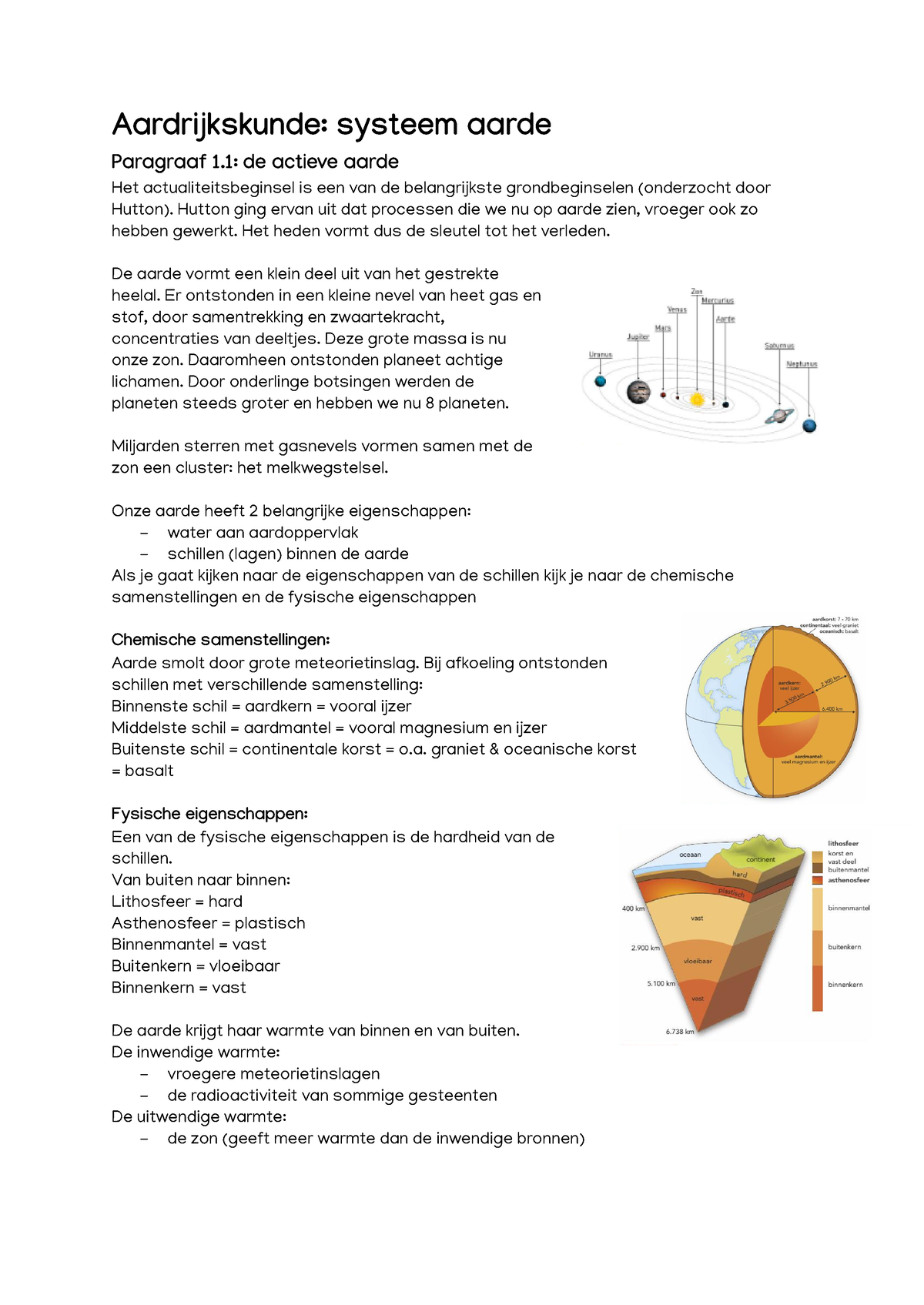 Aardrijkskunde Samenvatting - Aardrijkskunde: Systeem Aarde Paragraaf 1 ...