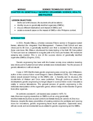 Chapter III Science, Technology, a ... ociety and the Human Condition ...