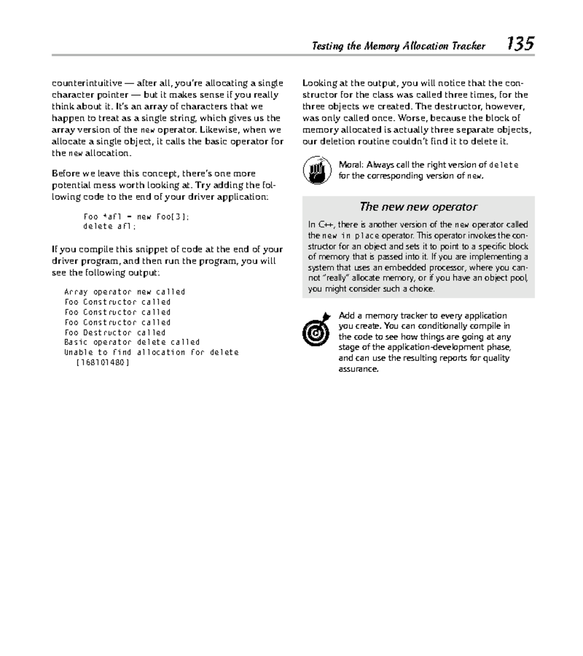 C++ Timesaving Techniques (26) - Testing the Memory Allocation Tracker ...