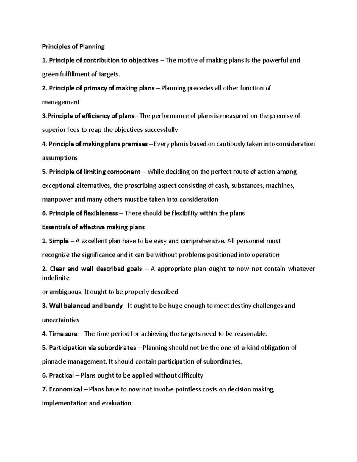 POM Module 3 PART 6 Devi Krishna **Principles of Planning Principle