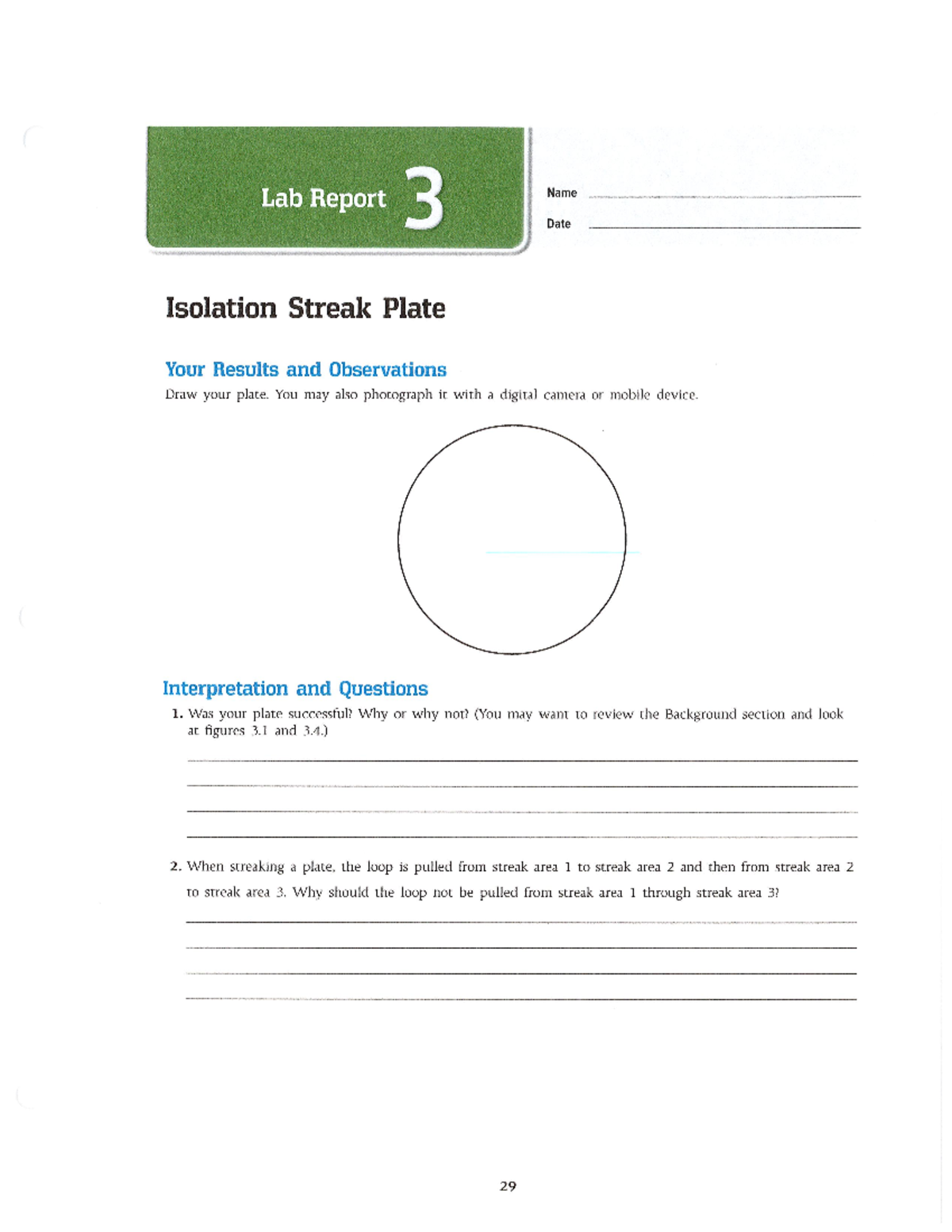 Lab Report 3 Isolation Streak Plate MCB2010 Studocu