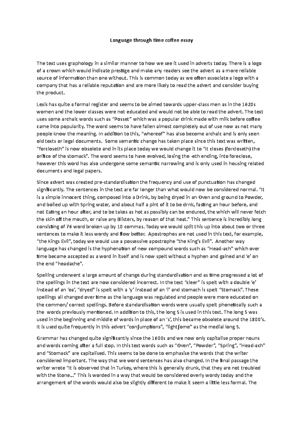 Language through time gradebook essay - Language through time coffee ...