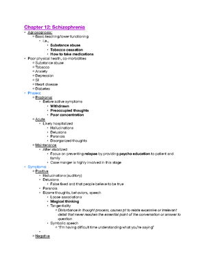 Exam 3 study guide MH - mental health notes - Mental Health Exam 3 SG ...