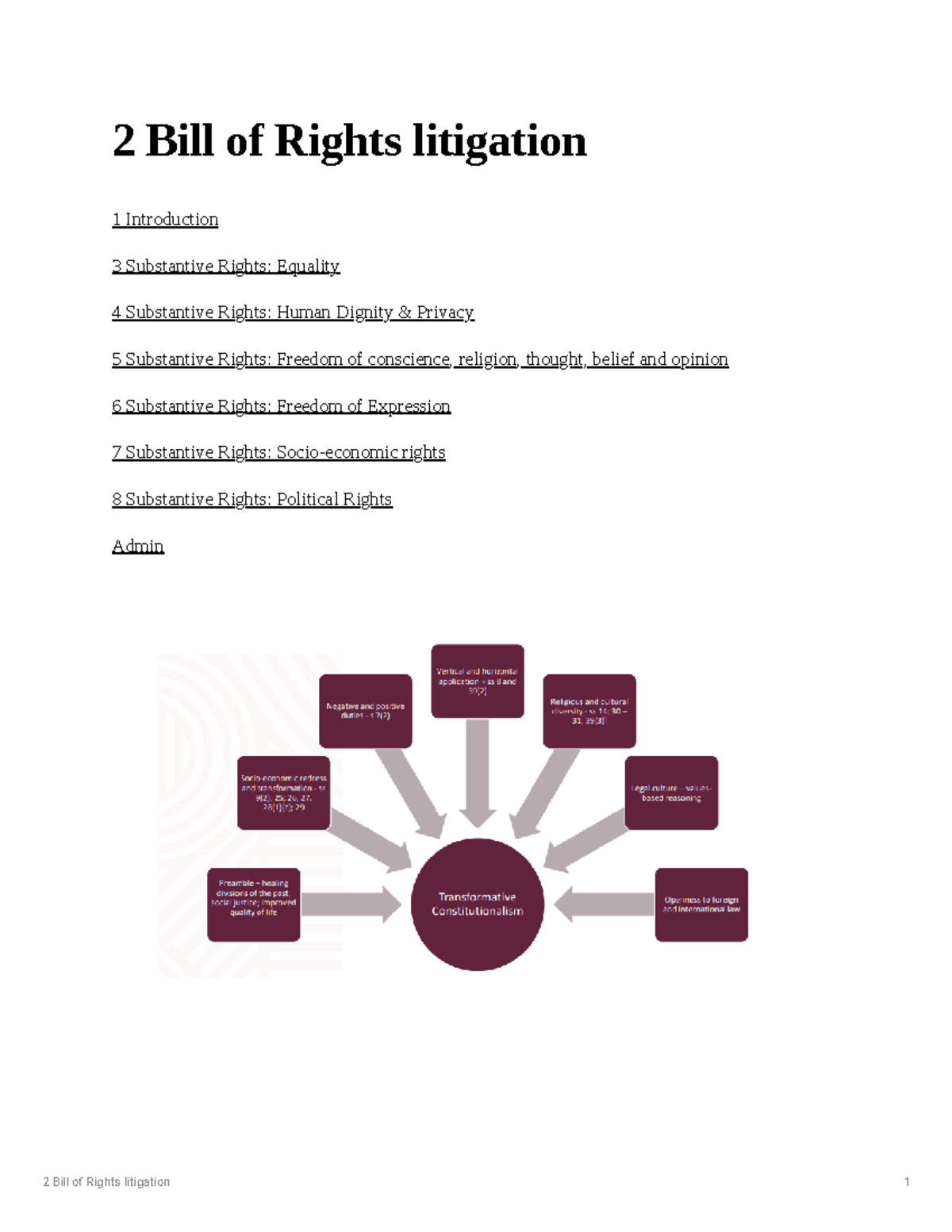Introduction Bill of Right Litigation - 2 Bill of Rights litigation 1 ...