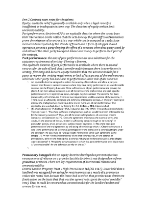 Contract exam notes - A contract: is an agreement between 2 or more ...