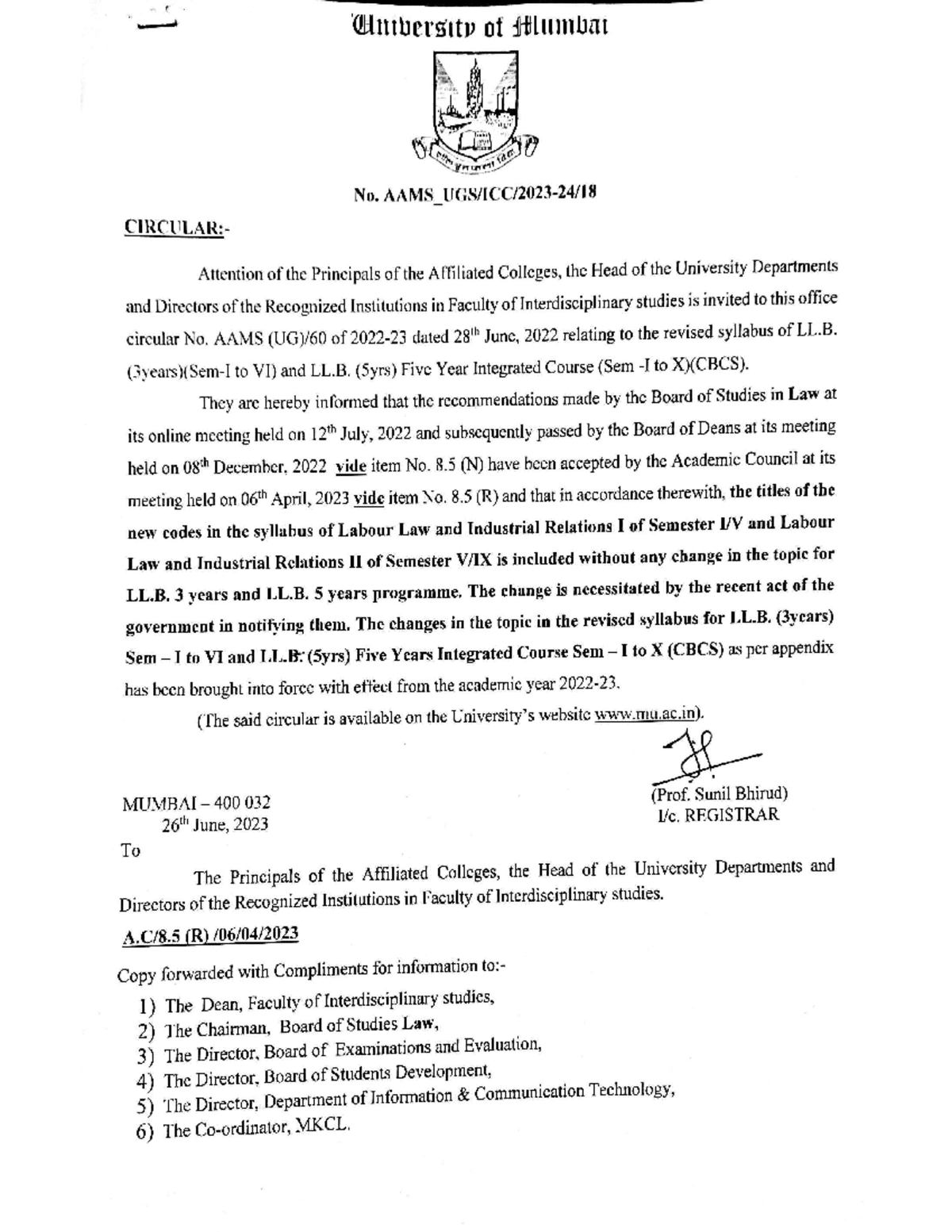 Syllabus copy of Tyllb Sem V and Sem VI new - Copy for information and ...