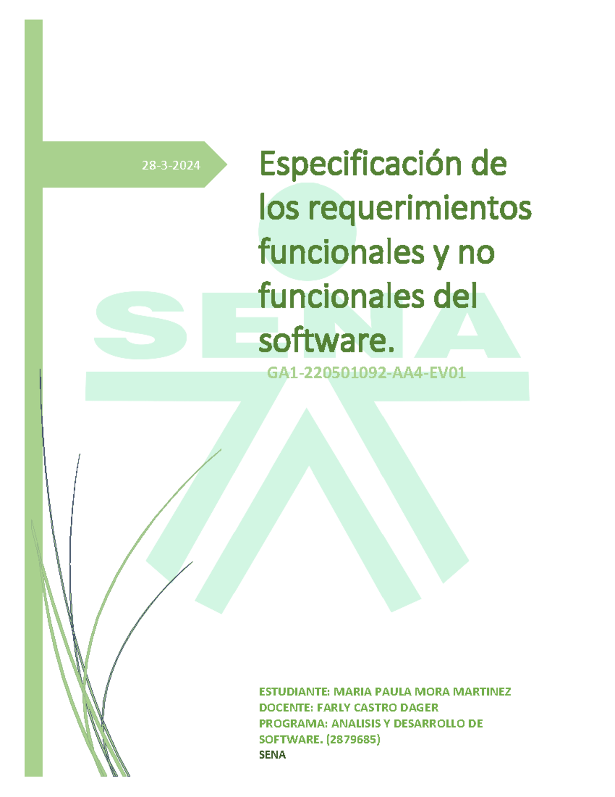 Requerimientos Funcionales Y NO Funcionales 28 3 2024