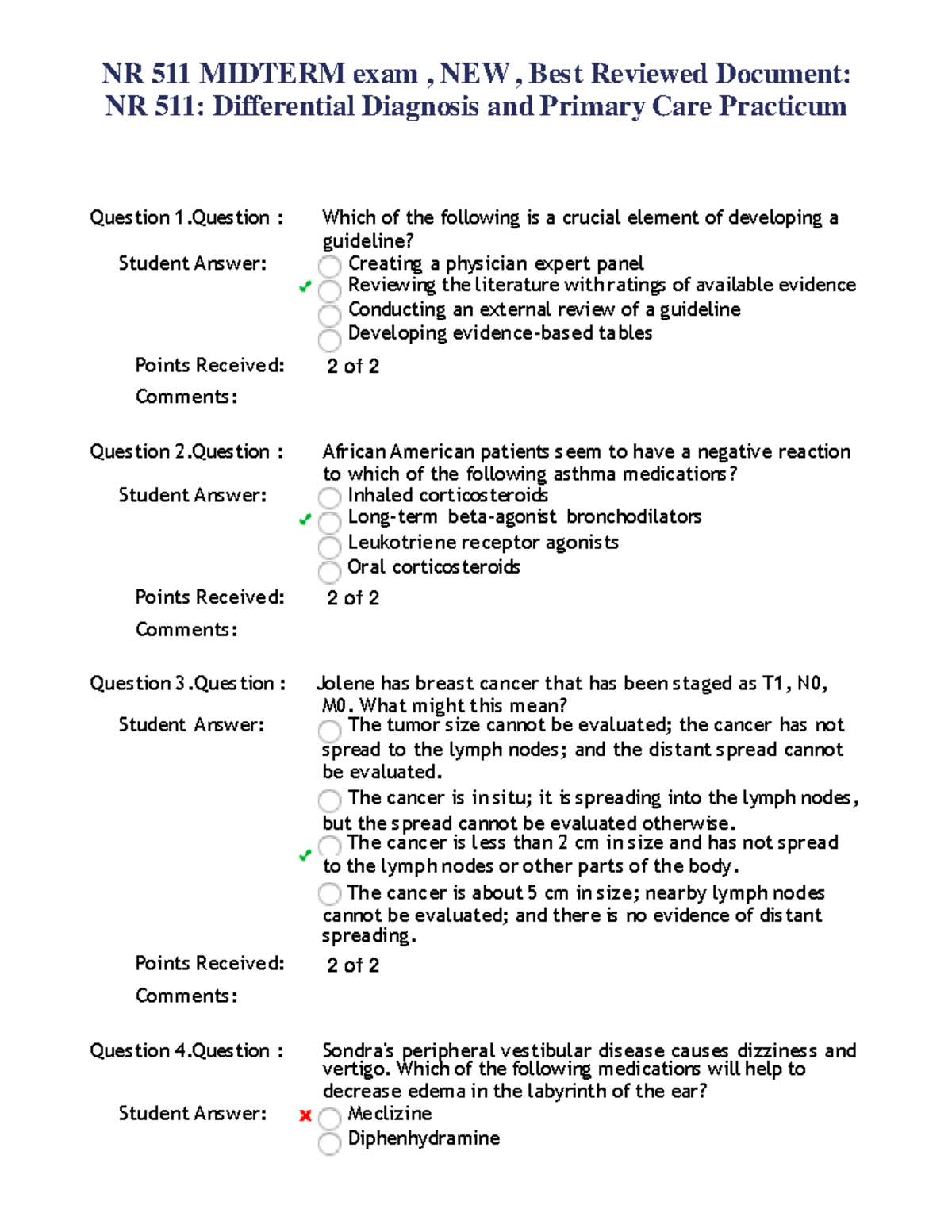 Pdf 2 NR 511 Midterm Exam NEW Best Reviewed Document NR 511 ...