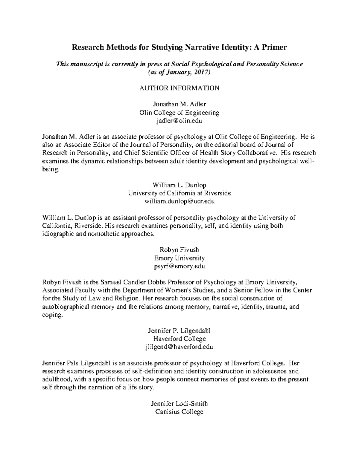 Narrative Methods Primer Final - version for sharing - Research Methods ...
